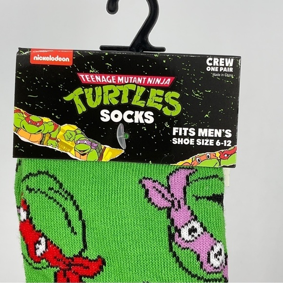 Socks TMNT Teenage Mutant Ninja Turtles Novelty Crew Crazy Fun Geek Print Unisex - Picture 2 of 4
